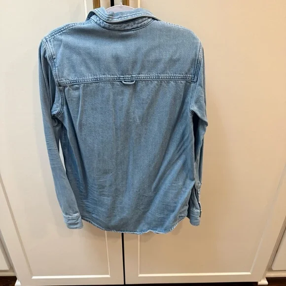 Oversized Aerie Light Blue Denim Shirt - Picture 2 of 3
